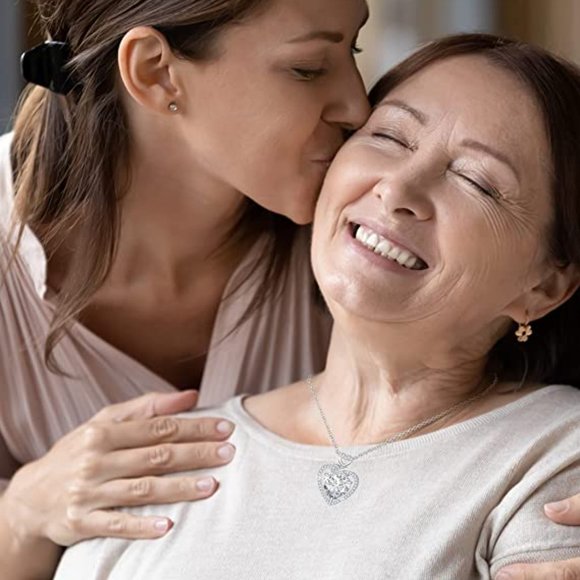 Double Heart Crystal Infinity Pendant Necklace - Picture 5 of 10